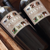 ベージュフレンズモダンフォーエバーフォトコラージュ ワインラベル