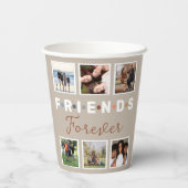 ベージュフレンズモダンフォーエバーフォトコラージュ 紙コップ (裏面)
