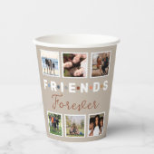 ベージュフレンズモダンフォーエバーフォトコラージュ 紙コップ (正面)