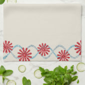 ベージュフローラキッチンハンドタオル キッチンタオル (折り畳み)