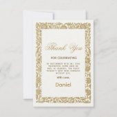 ベージュフローラサプライズ退職パーティー2025 サンキューカード (正面)