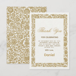 ベージュフローラサプライズ退職パーティー2025 サンキューカード