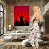 ベージュフローラスターパターカスタム:文字とロゴ。 カプリレギンス