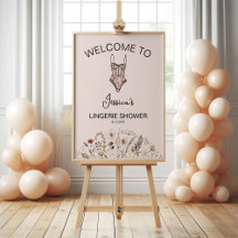 ベージュフローラネグリッジランジェリーウェルカムフォームボード