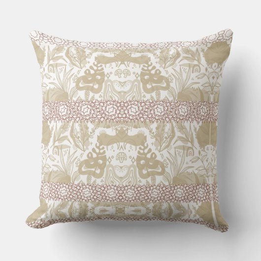 ベージュフローラプレーリ装飾用クッション クッション (正面)