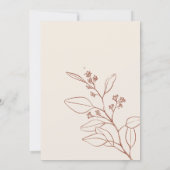 ベージュフローラボタニカルブライダルシャワー招待 招待状 (裏面)