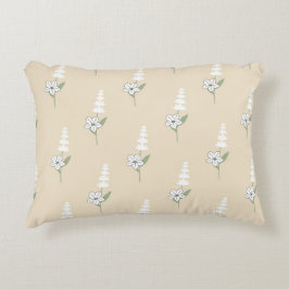 ベージュフローラボヘミアン植物模様 アクセントクッション