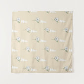 ベージュフローラボヘミアン植物模様 タペストリー (正面(横))