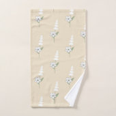 ベージュフローラボヘミアン植物模様 バスタオルセット (ハンドタオル)