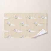 ベージュフローラボヘミアン植物模様 バスタオルセット (ハンドタオル)