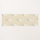 ベージュフローラボヘミアン植物模様 ヨガマット (正面(横))