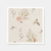 ベージュフローラボホ秋ベビーシャワー スタンダードカクテルナプキン (正面)