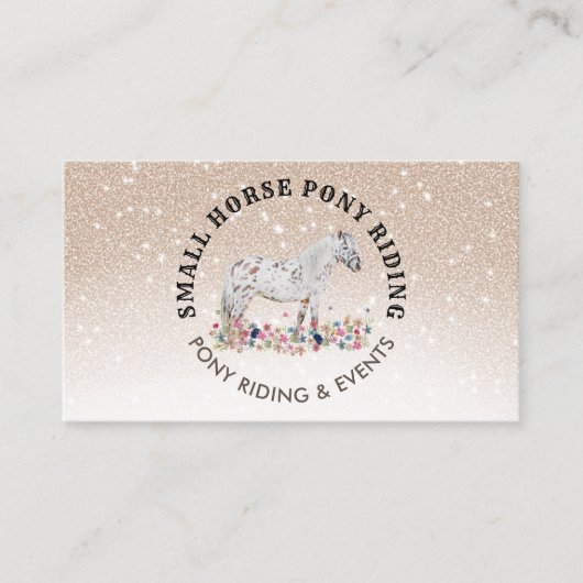 ベージュフローラポニーエクストリアントレーナーホース 名刺 (正面)