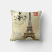 ベージュフローラレースシャンデリアエッフェルタワー クッション (正面)