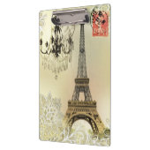 ベージュフローラレースシャンデリアエッフェルタワー クリップボード (左)