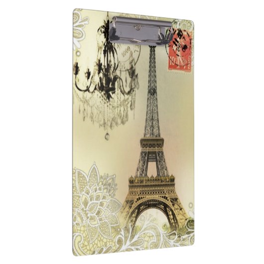 ベージュフローラレースシャンデリアエッフェルタワー クリップボード (右)