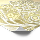 ベージュフローラレースシャンデリアエッフェルタワー ポスター (角)