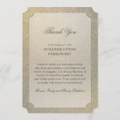 ベージュフローラ写真記念悔やみや弔慰ありがとう 案内状 (裏面)