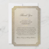 ベージュフローラ写真記念悔やみや弔慰ありがとう 案内状 (裏面)