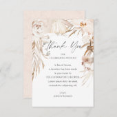 ベージュフローラ庭園の結婚式の好意の寄付カード サンキューカード (正面/裏面)