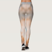 ベージュフローラ抽象芸術カスタムブランドレギンス レギンス (裏面)