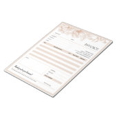 ベージュフローラ明細小規模企業の請求書テンプレート ノートパッド (アングル)