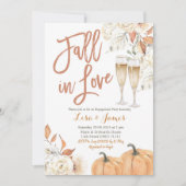 ベージュフローラ秋インラブオータム婚約パーティ 招待状 (正面)