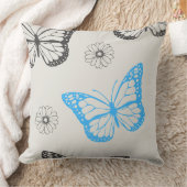 ベージュフローラ蝶パターンブックマーク クッション (ブランケット)