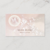 ベージュフローラ蝶ファンタジー 名刺 (正面)