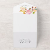 ベージュフローラQRコードすべて1つの招待状 オールインワン招待状 (外側)