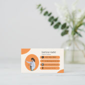 ベージュブライトオレンジ先生 名刺 (スタンド正面)