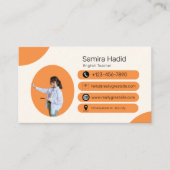 ベージュブライトオレンジ先生 名刺 (正面)