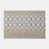 ベージュブラウンとグレーの玄関 ドアマット (正面)