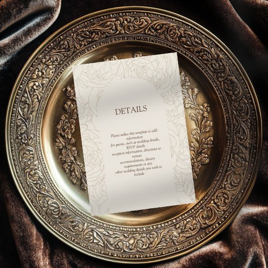 ベージュブラウンのエレガントな結婚式の封筒カード エンクロージャーカード