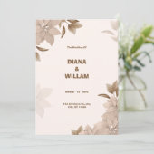 ベージュブラウンエステエレガントティック結婚式招待状 招待状 (スタンド正面)