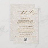 ベージュブラウンエレガミニマルントウェディング詳細 エンクロージャーカード (正面/裏面)