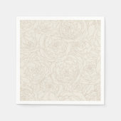 ベージュブラウンエレガントバラズ結婚ナプキン スタンダードカクテルナプキン (正面)