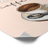 ベージュブラウングッドモーニングコーヒーアートポスター ポスター (角)