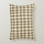 ベージュブラウングリーンタータンチェックプレイド アクセントクッション (正面(垂直))