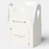 ベージュブラウンシンプルモノグラム結婚ズ フェイバーボックス (オープン)