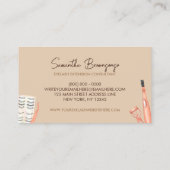 ベージュブラウンツィーザーカーラーメイクアップアイドラッシュ 名刺 (裏面)