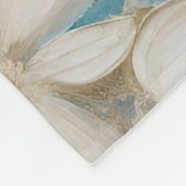 ベージュブラウンティール（緑がかった色）ブルーフローラ フリースブランケット (角)