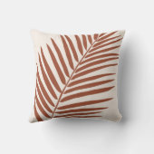 ベージュブラウンテラコッタパームリーフトロピカル クッション (裏面)