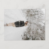 ベージュブラウンヴィンテージクリスマスフォト シーズンポストカード (正面)