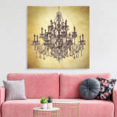 ベージュブラウンヴィンテージシャンデリアキャンバスアートプリント キャンバスプリント (インサイチュ (リビング))