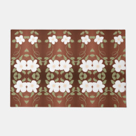 ベージュブラウン及びフローラ投げマット ドアマット