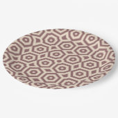 ベージュブラウン幾何学模様アートデコ ペーパープレート (アングル)