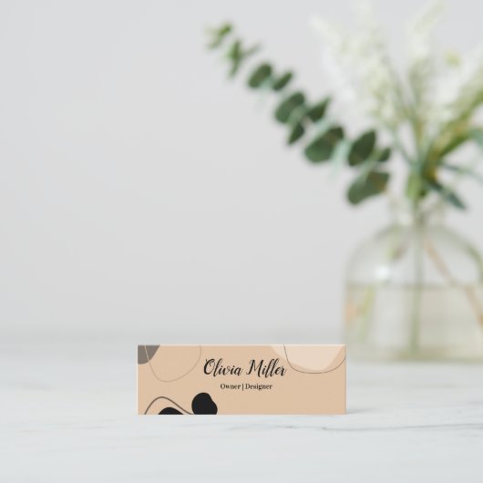 ベージュブラウン抽象芸術ボホモダンプロフェッショナル スキニー名刺 (スタンド正面)