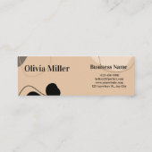 ベージュブラウン抽象芸術ボホモダンプロフェッショナル スキニー名刺 (裏面)
