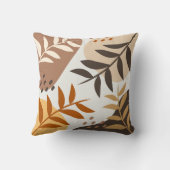 ベージュブラウン抽象芸術リーフ クッション (裏面)